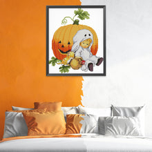 Load image into Gallery viewer, Cartoon Halloween Pumpkin C265 33*36cm(canvas) 14CT 2 Threads Cross Stitch kit
