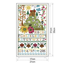 Load image into Gallery viewer, Flower Alphabet 14CT Stamped Cross Stitch Kit 35x21cm(canvas)
