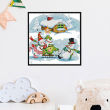 Load image into Gallery viewer, Room Christmas Snowman 52*49cm(canvas) 14CT 2 Threads Cross Stitch kit
