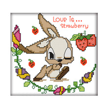 Load image into Gallery viewer, Strawberry 18*18cm(canvas) 14CT 2 Threads Cross Stitch kit
