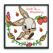 Load image into Gallery viewer, Strawberry 18*18cm(canvas) 14CT 2 Threads Cross Stitch kit
