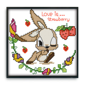 Strawberry 18*18cm(canvas) 14CT 2 Threads Cross Stitch kit