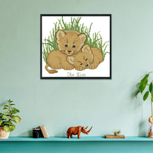 Load image into Gallery viewer, Bedroom Lion 22*20cm(canvas) 14CT 2 Threads Cross Stitch kit
