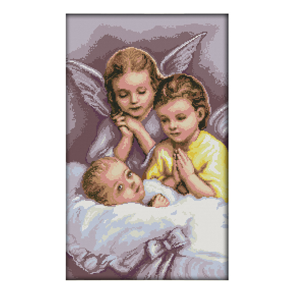 Angel Prayer 56*36cm(canvas) 14CT 2 Threads Cross Stitch kit