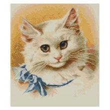 Load image into Gallery viewer, Bow Tie Cat 31*35cm(canvas) 14CT 2 Threads Cross Stitch kit
