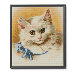 Bow Tie Cat 31*35cm(canvas) 14CT 2 Threads Cross Stitch kit