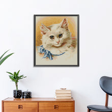 Load image into Gallery viewer, Bow Tie Cat 31*35cm(canvas) 14CT 2 Threads Cross Stitch kit
