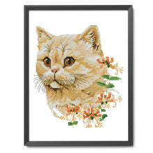 Load image into Gallery viewer, Cat 26*29cm(canvas) 14CT 2 Threads Cross Stitch kit
