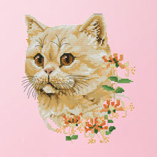 Load image into Gallery viewer, Cat 26*29cm(canvas) 14CT 2 Threads Cross Stitch kit

