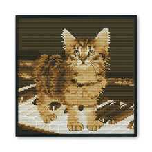 Load image into Gallery viewer, Piano Cat 22*22cm(canvas) 14CT 2 Threads Cross Stitch kit
