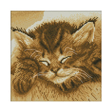 Load image into Gallery viewer, Sleep Cat 14CT Stamped Cross Stitch Kit 22x22cm(canvas)
