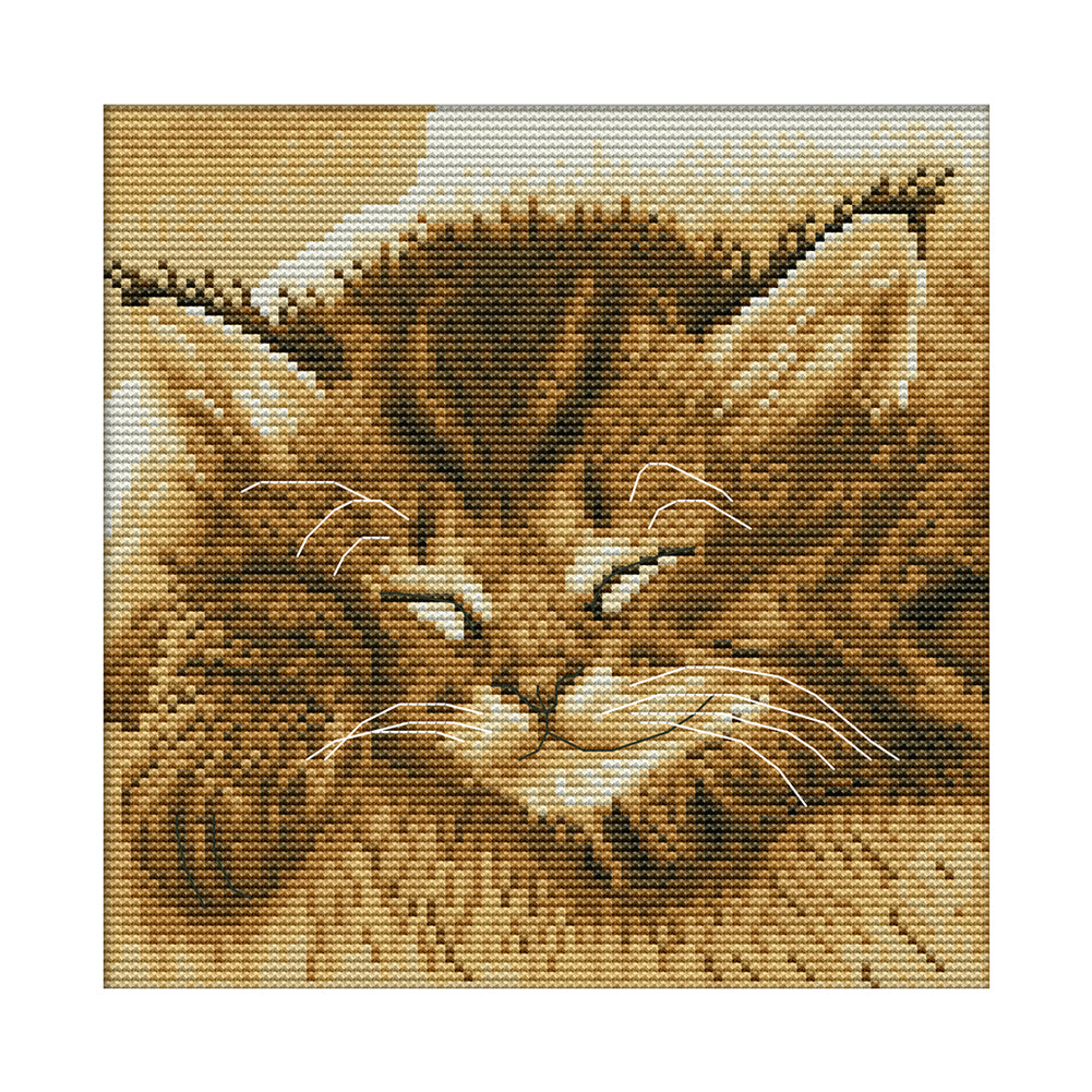 Sleep Cat 14CT Stamped Cross Stitch Kit 22x22cm(canvas)