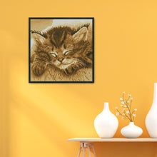 Load image into Gallery viewer, Sleep Cat 14CT Stamped Cross Stitch Kit 22x22cm(canvas)
