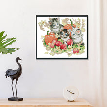 Load image into Gallery viewer, Autumn Kitties 31*27cm(canvas) 14CT 2 Threads Cross Stitch kit
