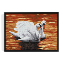 Load image into Gallery viewer, Animal Two Swan D657 44*33cm(canvas) 14CT 2 Threads Cross Stitch kit
