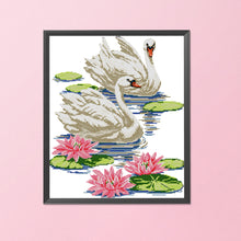 Load image into Gallery viewer, Swan Lovers 38*45cm(canvas) 14CT 2 Threads Cross Stitch kit
