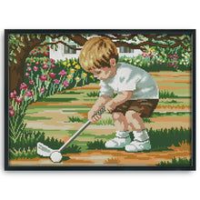 Load image into Gallery viewer, RA028 Golf 43*33cm(canvas) 14CT 2 Threads Cross Stitch kit

