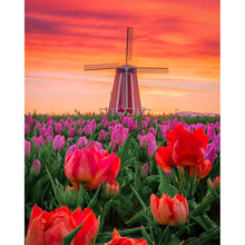 Load image into Gallery viewer, Windmill Tulips 30x40cm(canvas) full round drill diamond painting
