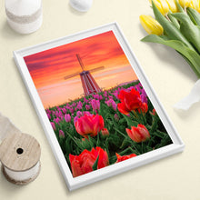 Load image into Gallery viewer, Windmill Tulips 30x40cm(canvas) full round drill diamond painting
