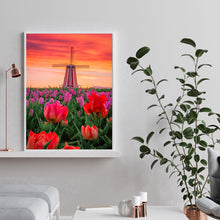 Load image into Gallery viewer, Windmill Tulips 30x40cm(canvas) full round drill diamond painting
