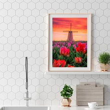 Load image into Gallery viewer, Windmill Tulips 30x40cm(canvas) full round drill diamond painting
