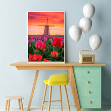 Load image into Gallery viewer, Windmill Tulips 30x40cm(canvas) full round drill diamond painting
