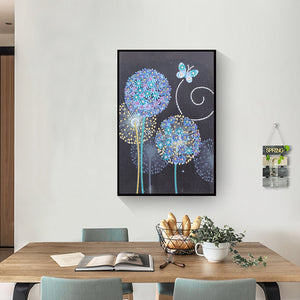 Dandelion 30x40cm(canvas) beautiful special shaped drill diamond painting