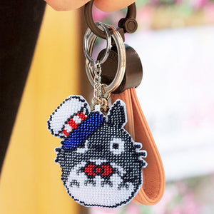 Hat Cat Beaded Embroidery Key Ring Car Backpack Pendant Handcraft (Y063)