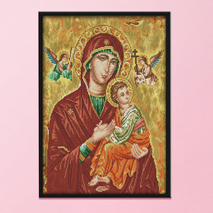 Virgin and Child 43*35cm(canvas) 14CT 2 Threads Cross Stitch kit