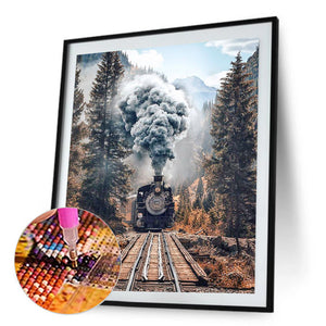 Train 30x40cm(canvas) full round drill diamond painting