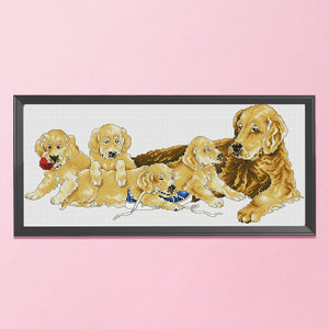 Lucky Dogs 66*33cm(canvas) 11CT 3 Threads Cross Stitch kit