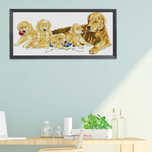 Load image into Gallery viewer, Lucky Dogs 66*33cm(canvas) 11CT 3 Threads Cross Stitch kit
