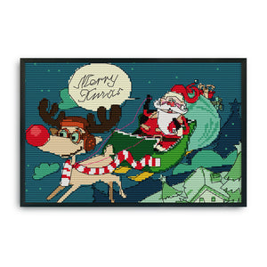 Merry Christmas 31*21cm(canvas) 14CT 2 Threads Cross Stitch kit