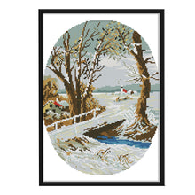 Load image into Gallery viewer, Winter 29*36cm(canvas) 14CT 2 Threads Cross Stitch kit
