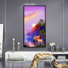 Load image into Gallery viewer, Horse Drinking Water 45x85cm(canvas) full round drill diamond painting
