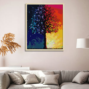 F485 Colorful Life Tree 55*62cm(canvas) 14CT 2 Threads Cross Stitch kit