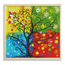 Load image into Gallery viewer, F542 Fortune Tree 3 52*50cm(canvas) 14CT 2 Threads Cross Stitch kit
