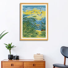 Load image into Gallery viewer, Morning Glow by the Sea 41*52cm(canvas) 14CT 2 Threads Cross Stitch kit

