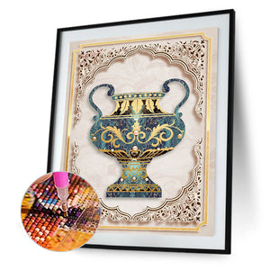 Ancient Vase Irregular 35x45cm(canvas) beautiful special shaped drill diamond painting