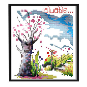 Winter 14CT Stamped Cross Stitch Kit 16x18cm(canvas)