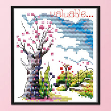 Load image into Gallery viewer, Winter 14CT Stamped Cross Stitch Kit 16x18cm(canvas)
