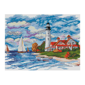 Scenery FA030 Lighthouse 38*30cm(canvas) 14CT 2 Threads Cross Stitch kit