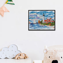 Load image into Gallery viewer, Scenery FA030 Lighthouse 38*30cm(canvas) 14CT 2 Threads Cross Stitch kit
