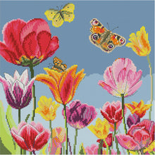 Load image into Gallery viewer, Colorful Tulip 14CT Stamped Cross Stitch Kit 37x37cm(canvas)
