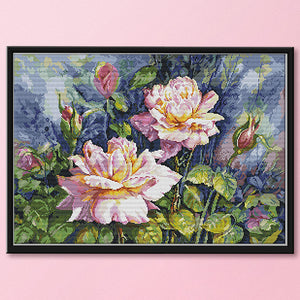 Vintage Roses 59*44cm(canvas) 14CT 2 Threads Cross Stitch kit