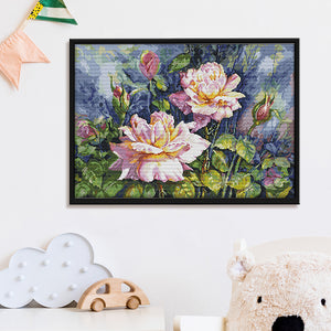 Vintage Roses 59*44cm(canvas) 14CT 2 Threads Cross Stitch kit