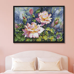 Vintage Roses 59*44cm(canvas) 14CT 2 Threads Cross Stitch kit