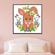 Load image into Gallery viewer, Cute Animal Bunny KB098 15*15cm(canvas) 14CT 2 Threads Cross Stitch kit
