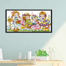 Load image into Gallery viewer, Happy Girl 14CT Stamped Cross Stitch Kit 54x29cm(canvas)
