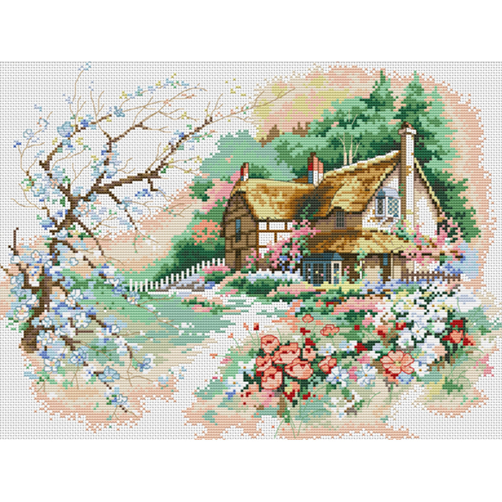 House Scenery County 1021 54*43cm(canvas) 11CT 3 Threads Cross Stitch kit